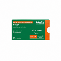 Imagem de FIO DE SUTURA NYLON 2-0 45CM C/AG 25MM 3/8 TRIANGULAR C/ 24UN